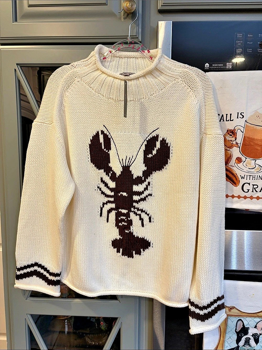J.Crew Rollneck Oversized Crewneck Sweater Lobster Brown Cream Size XS NWT